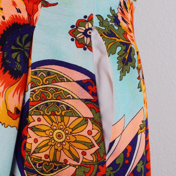 MSGM Pleated Floral Print Midi Skirt Multicolor Size 0 EU 32 UK 4 - Picture 6 of 8